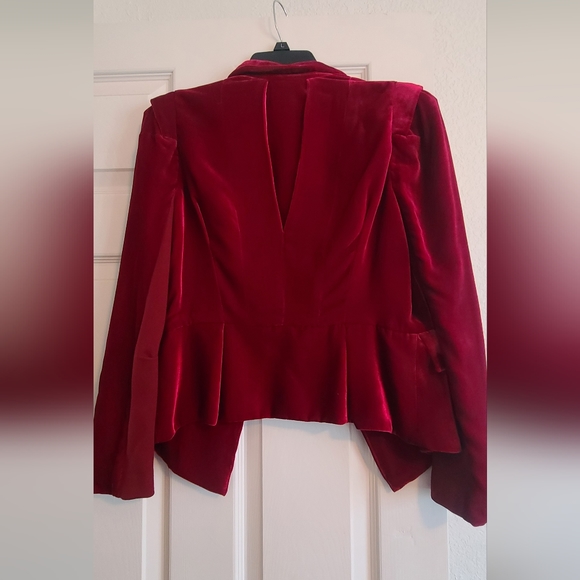 Bcbg Maxazria red velvet blazer - Picture 3 of 4